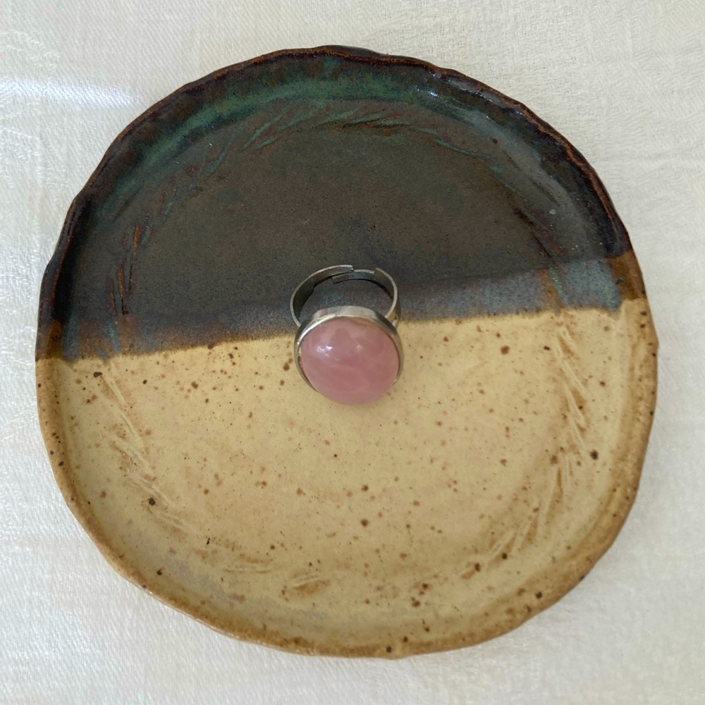 Genuine Rose Quartz Adjustable Ring